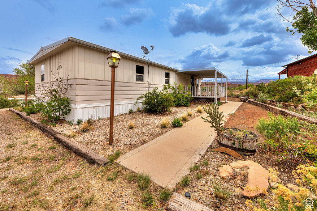 View of front of property featuring covered porch