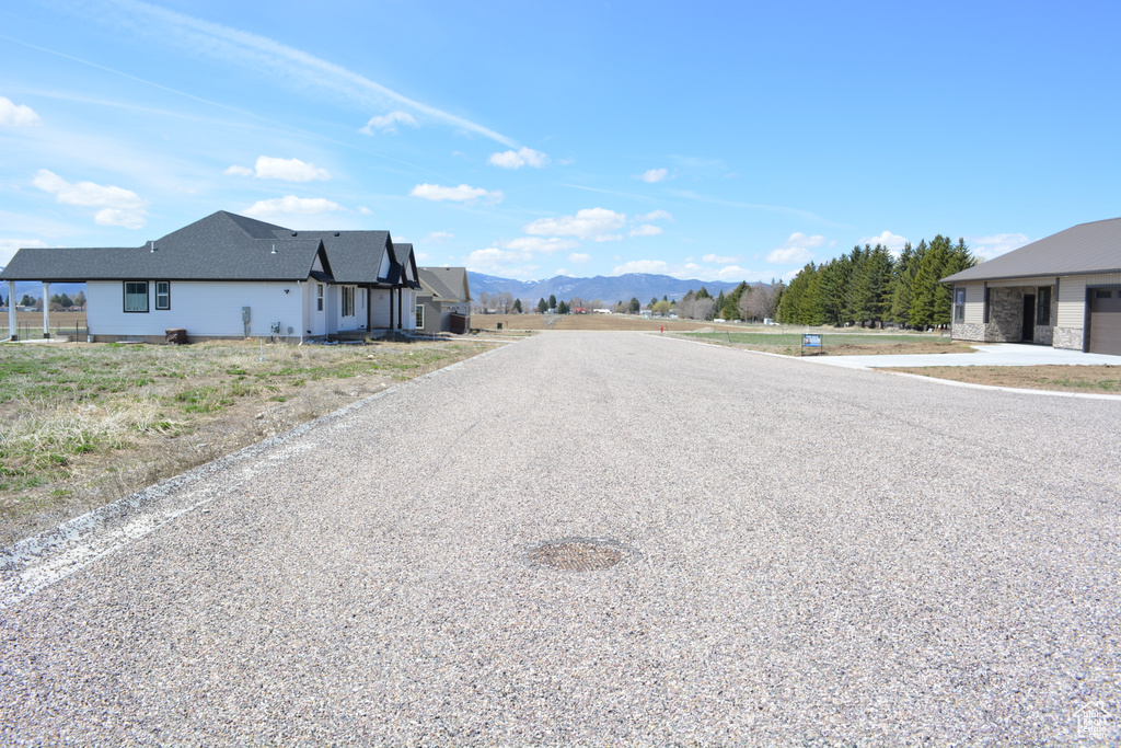 View of street with a mountain view
