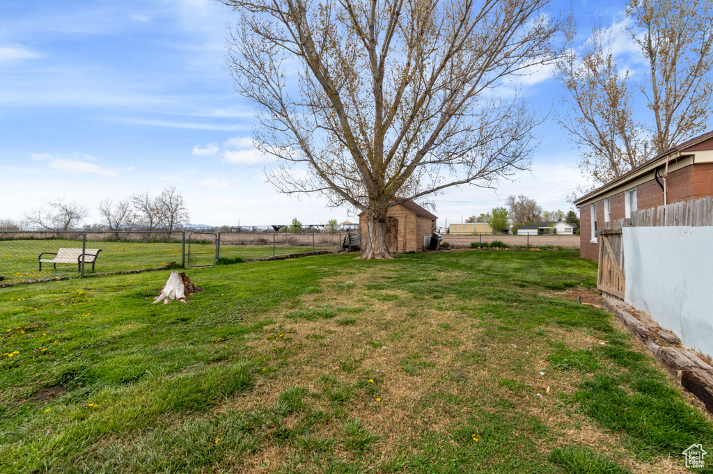 View of yard with fence