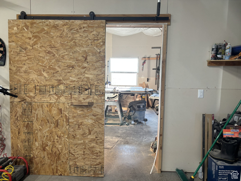 Interior space featuring concrete floors