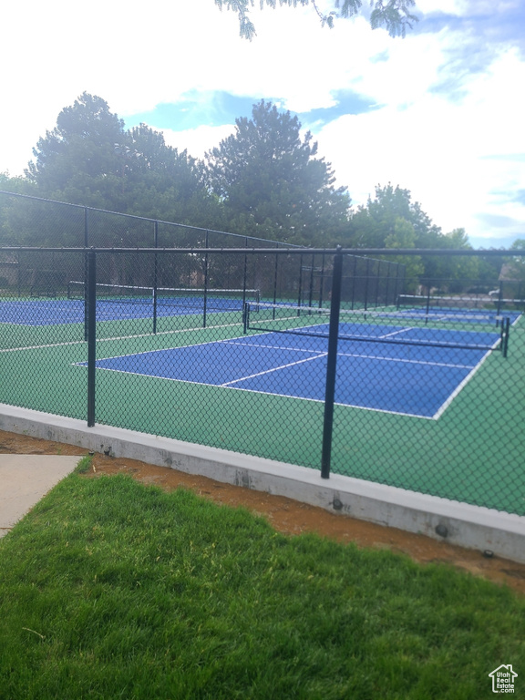 View of tennis court