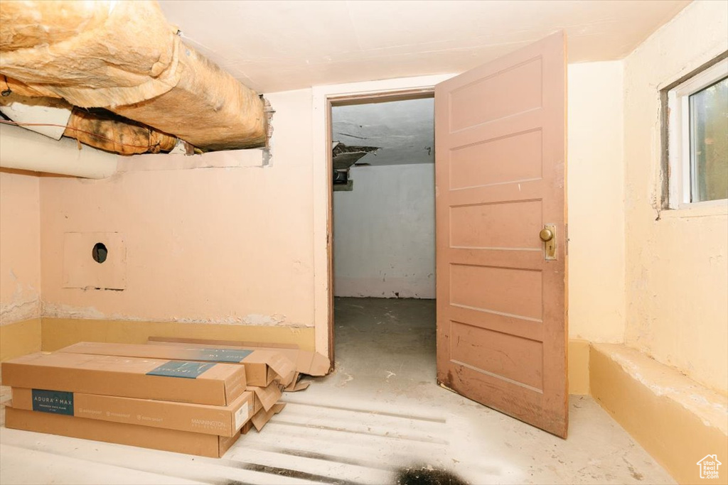 Interior space featuring concrete flooring