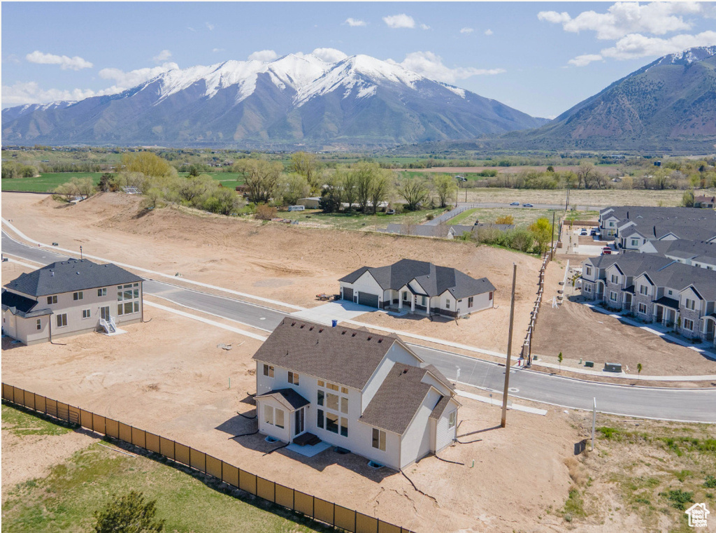 Drone / aerial view with a mountain view