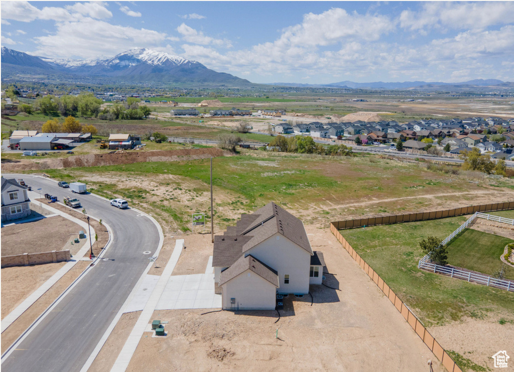 Drone / aerial view with a mountain view