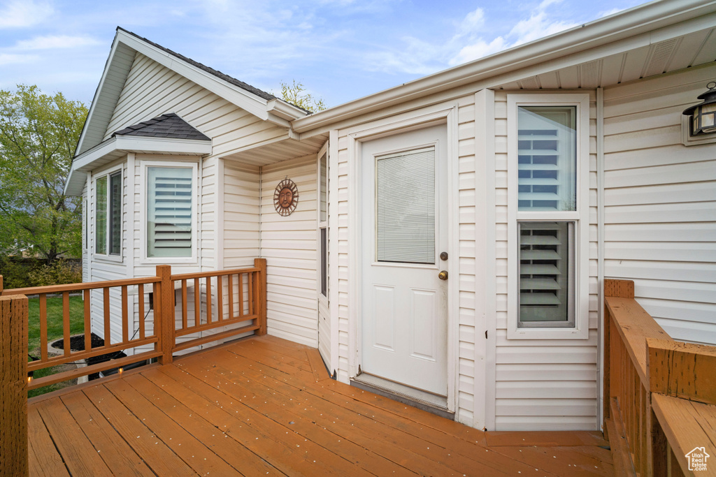 View of wooden deck