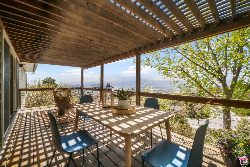 View of wooden terrace