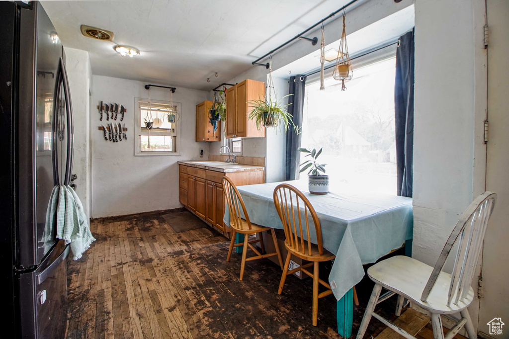 Dining room featuring dark wood finished floors