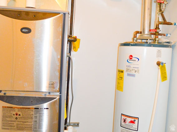 Utilities featuring gas water heater