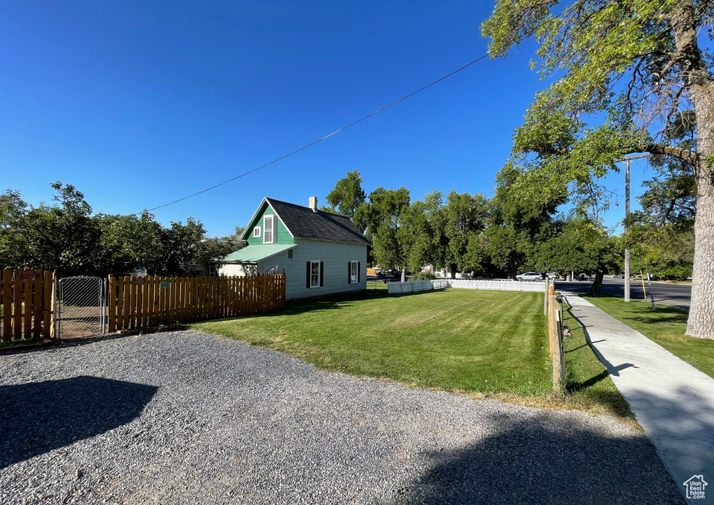 View of yard with fence