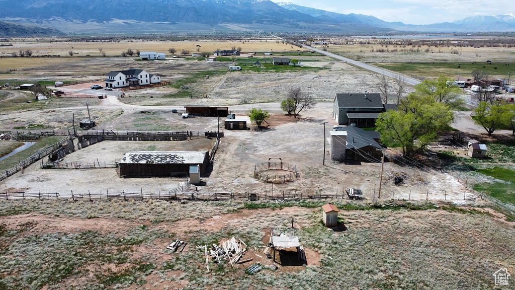Bird\'s eye view featuring a mountain view and a rural view