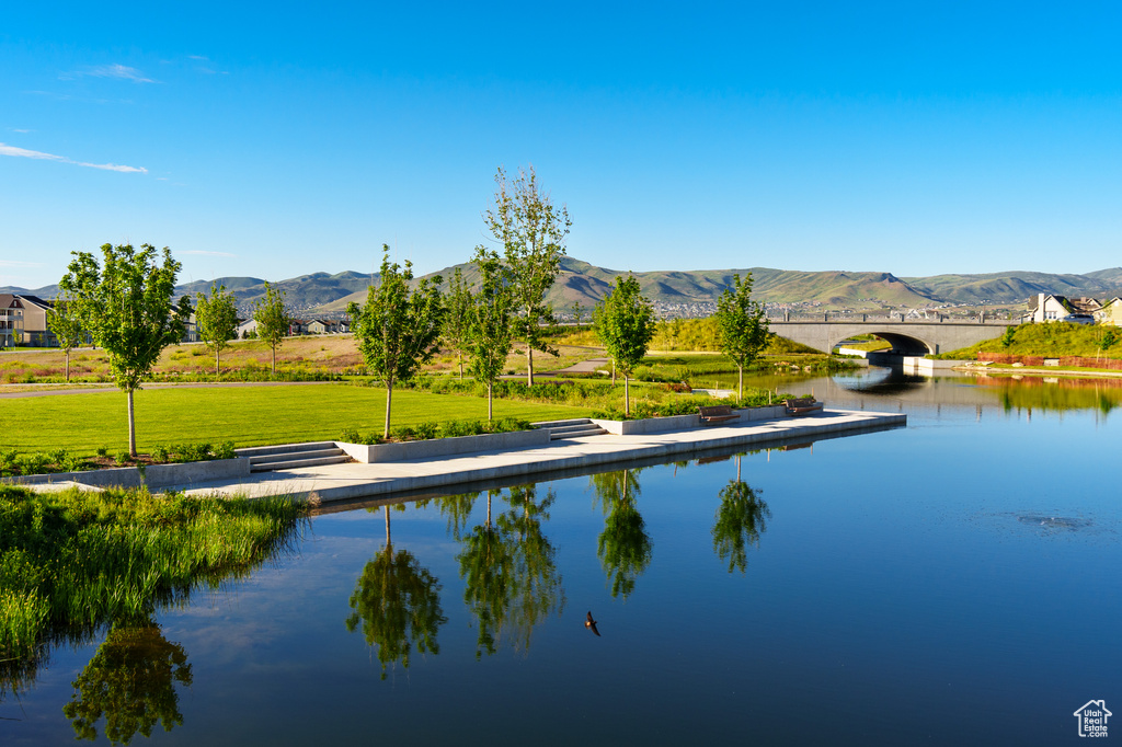 Property view of water with a mountain view