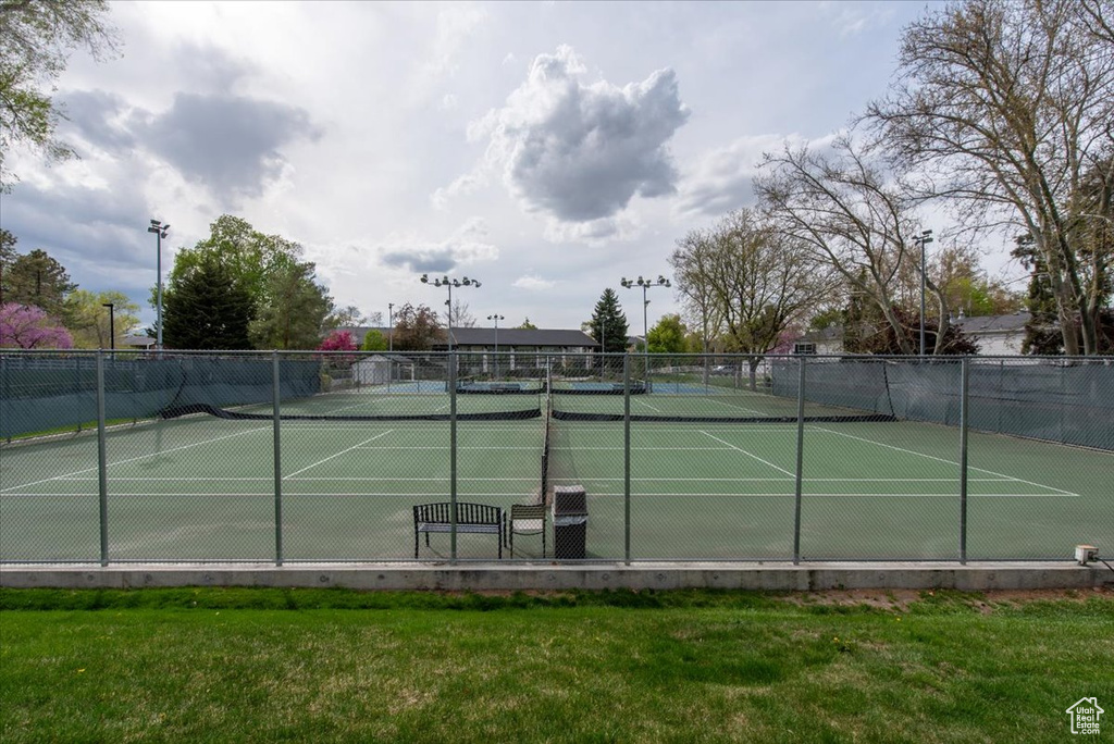 View of sport court with fence