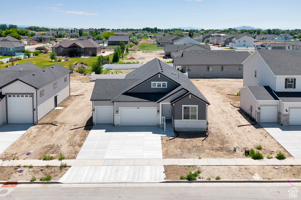 Aerial view of residential area