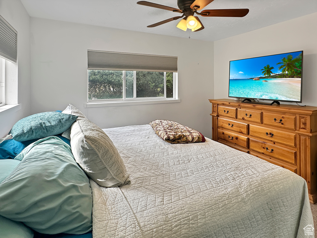 Bedroom featuring ceiling fan
