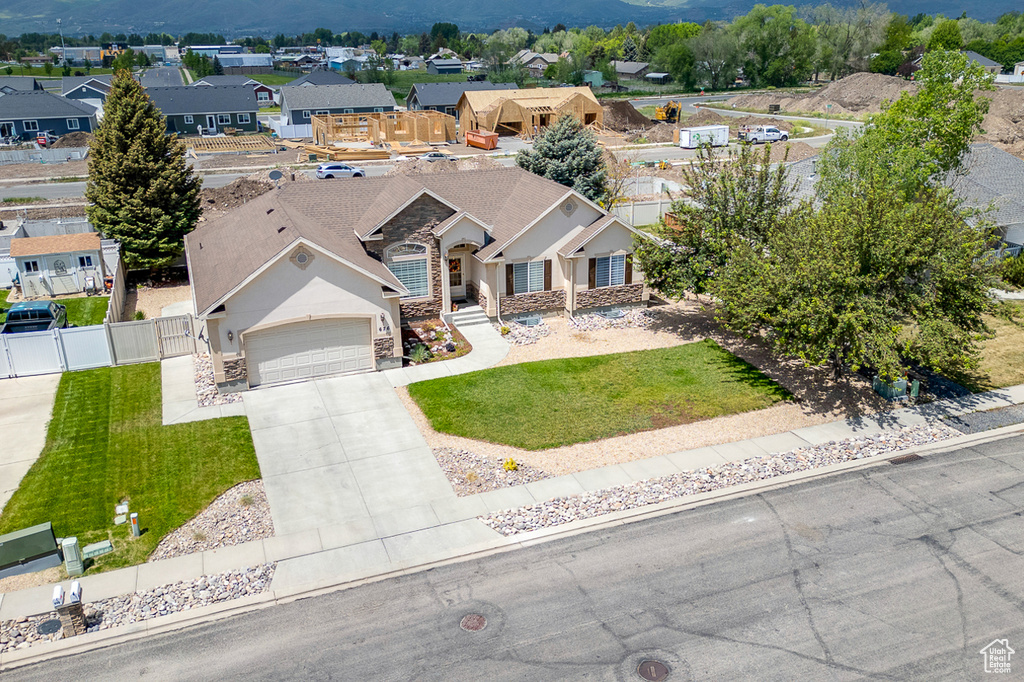 Aerial view of residential area