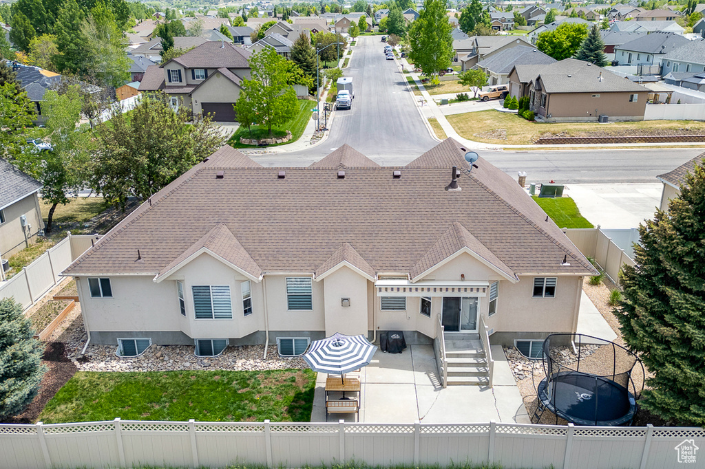 Aerial perspective of suburban area