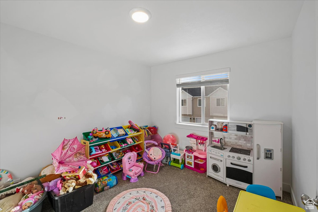 Rec room featuring carpet flooring