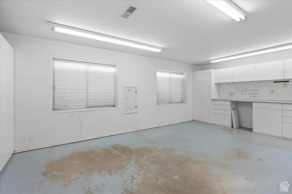 Garage with visible vents