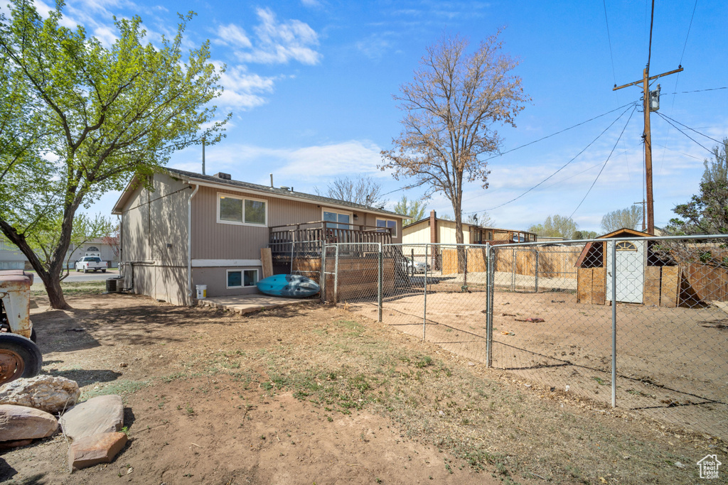 View of yard with fence