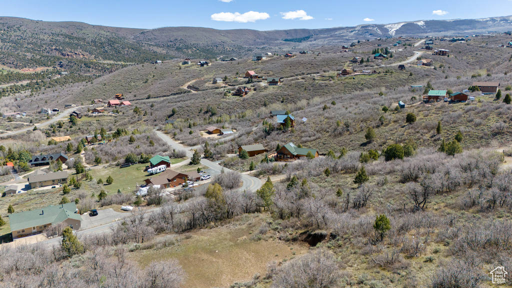 Bird's eye view featuring a rural view and a mountain view