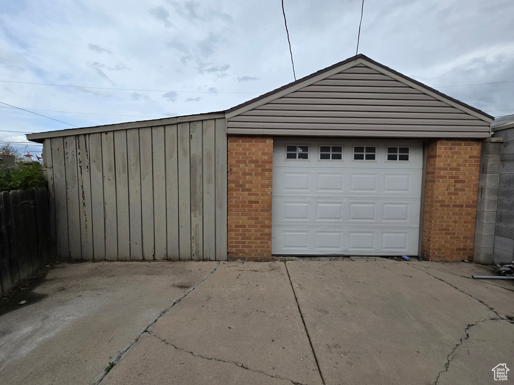 Garage with driveway