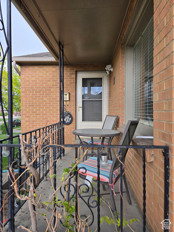Balcony with a porch