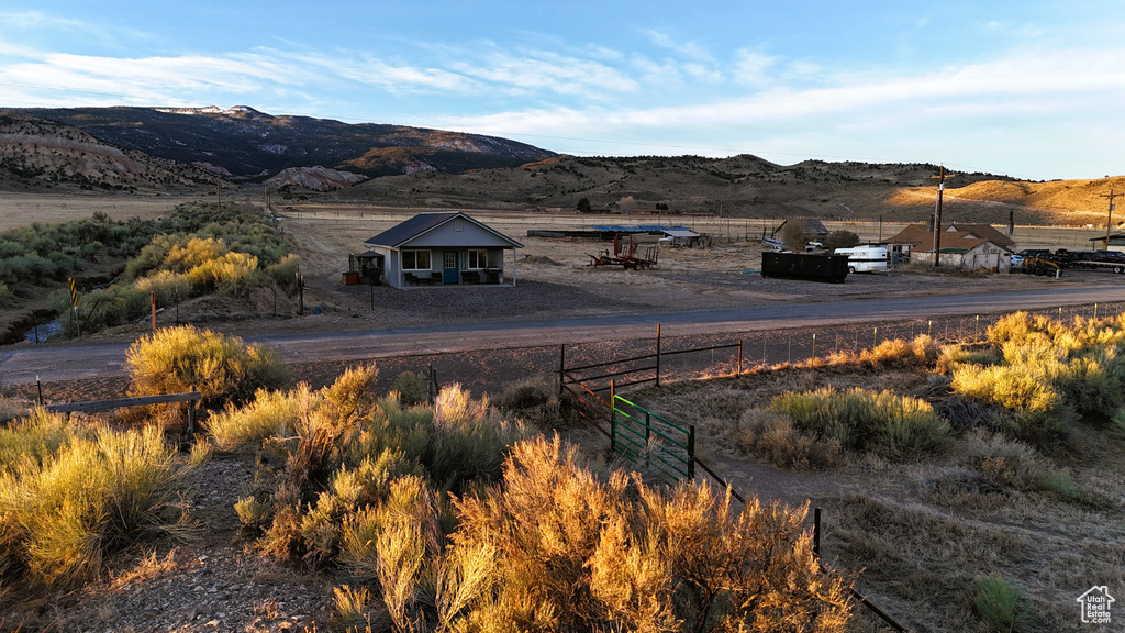 Property view of mountains featuring a rural view