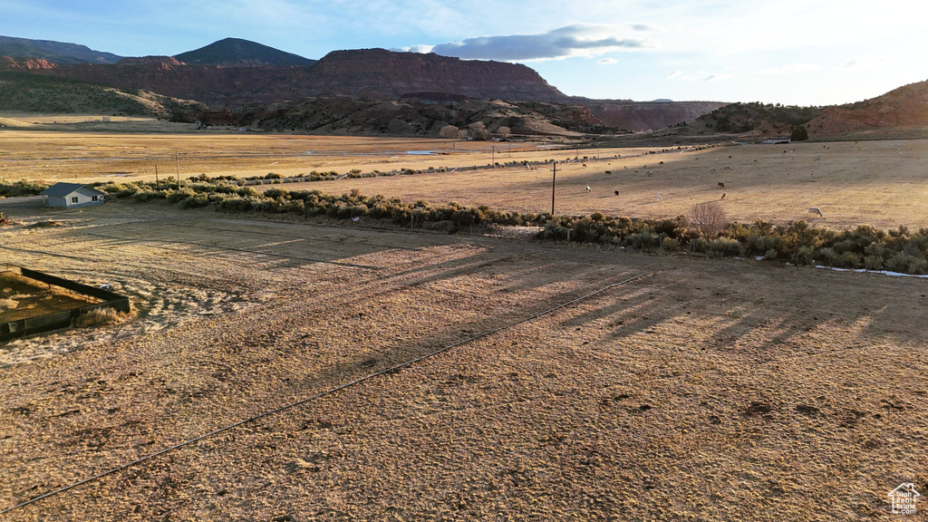 Property view of mountains featuring a rural view