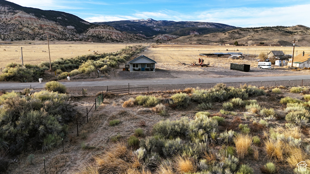 View of mountain feature with a rural view