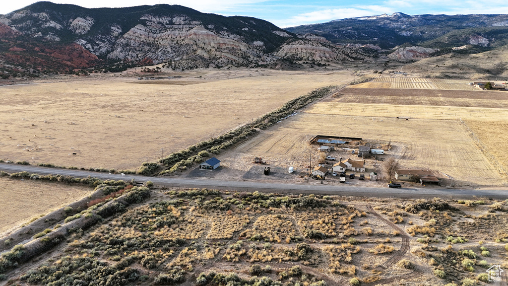 Bird's eye view with a mountain view and a rural view