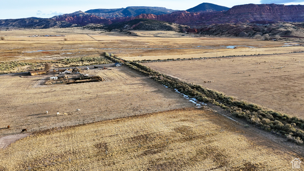 Drone / aerial view with a rural view and a mountain view