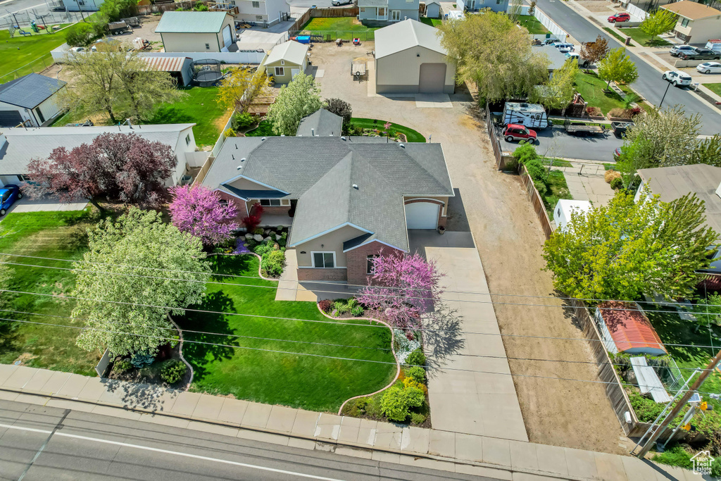 Aerial view with a residential view