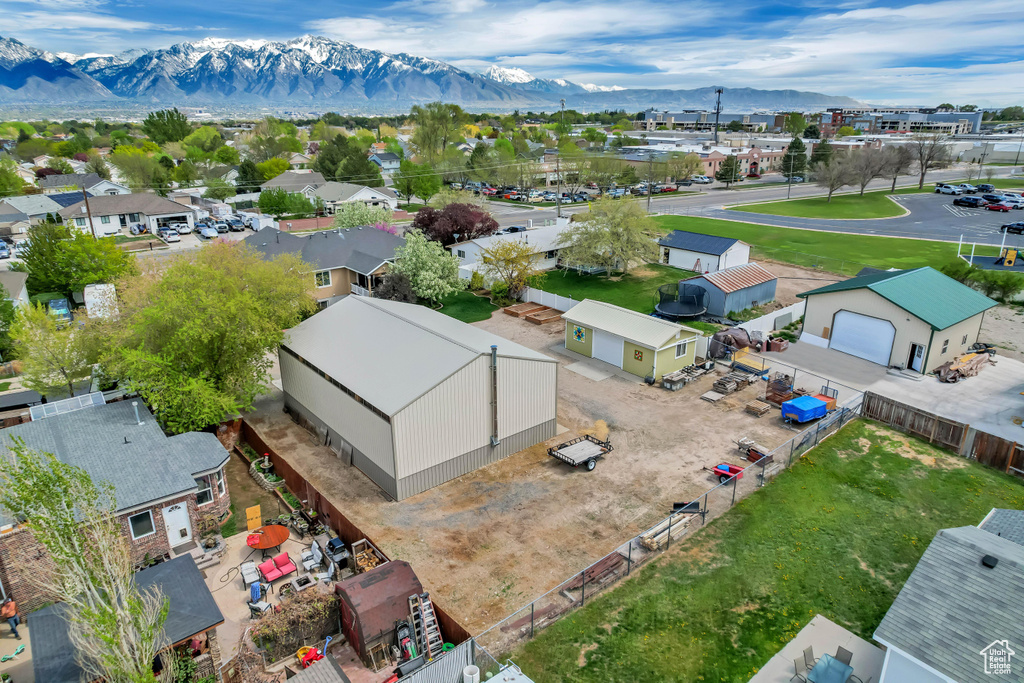 Aerial view with a mountain view and a residential view