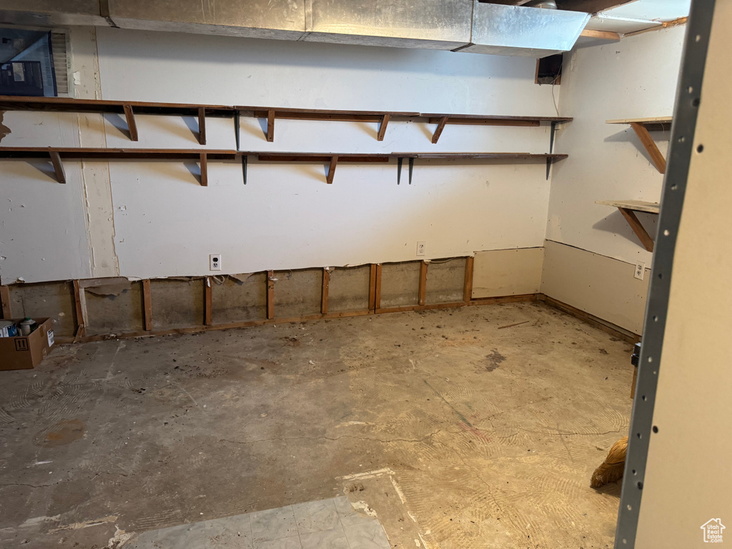 View of unfinished basement