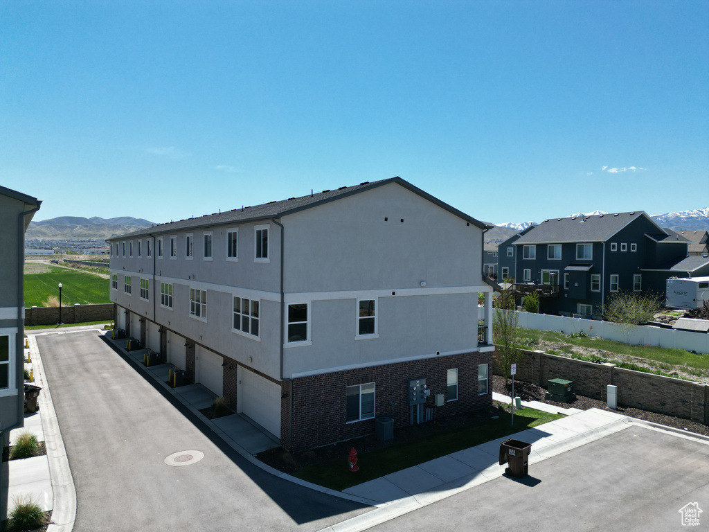 Exterior space featuring a mountain view