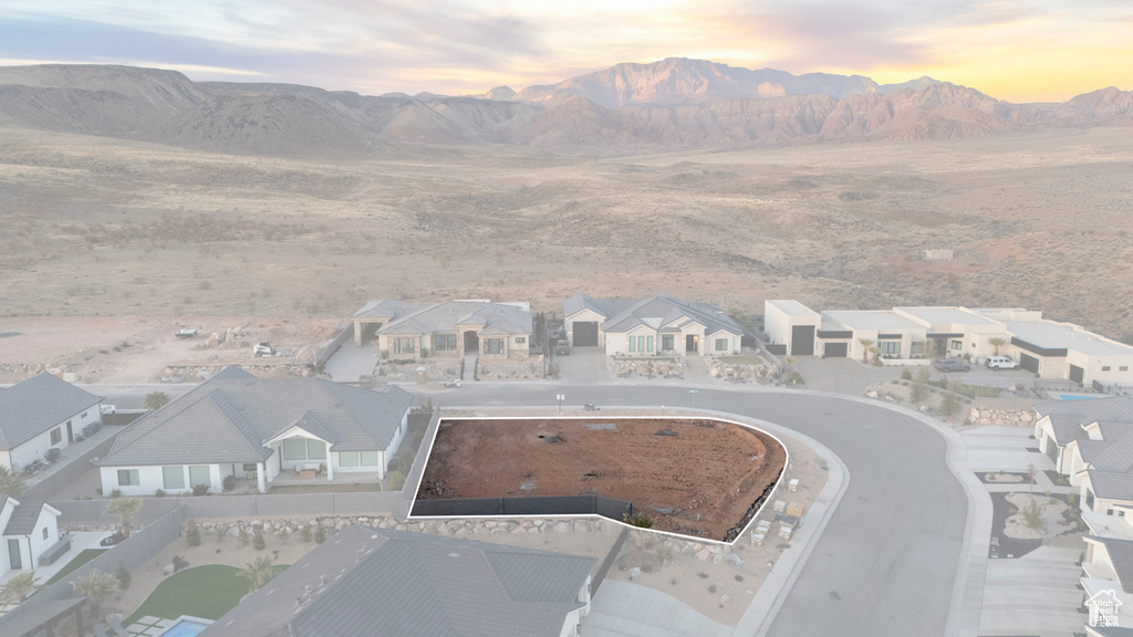 Birds eye view of property featuring a residential view and a mountain view