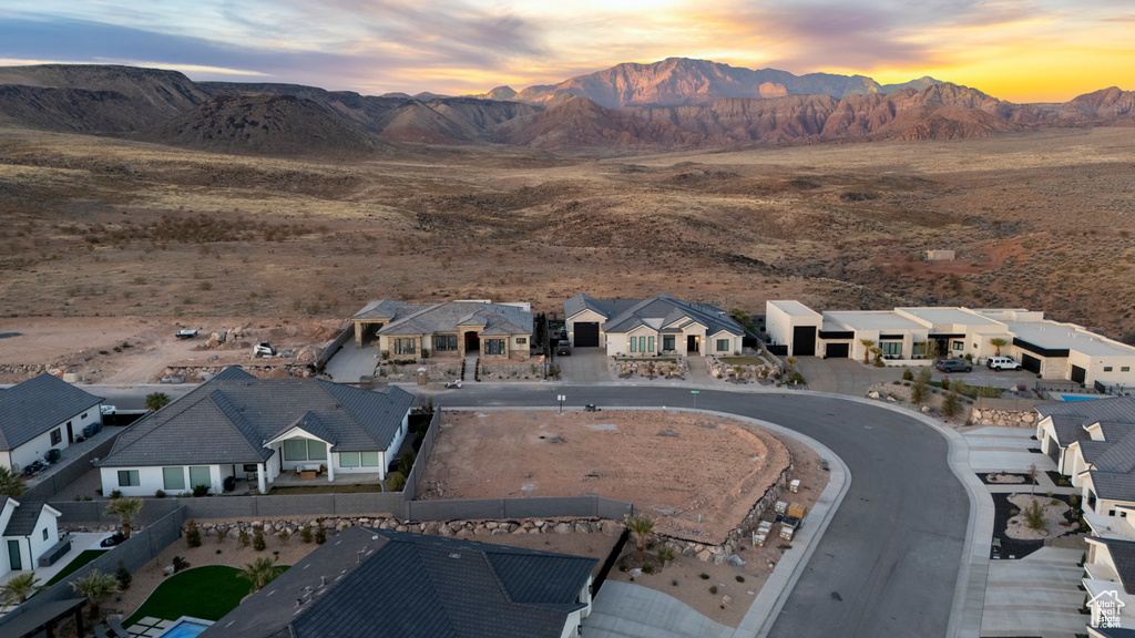 Aerial view with a mountain view and a residential view