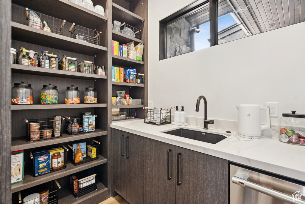 Pantry with a sink