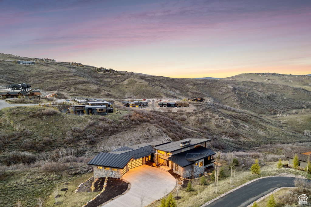 Exterior space with a mountain view