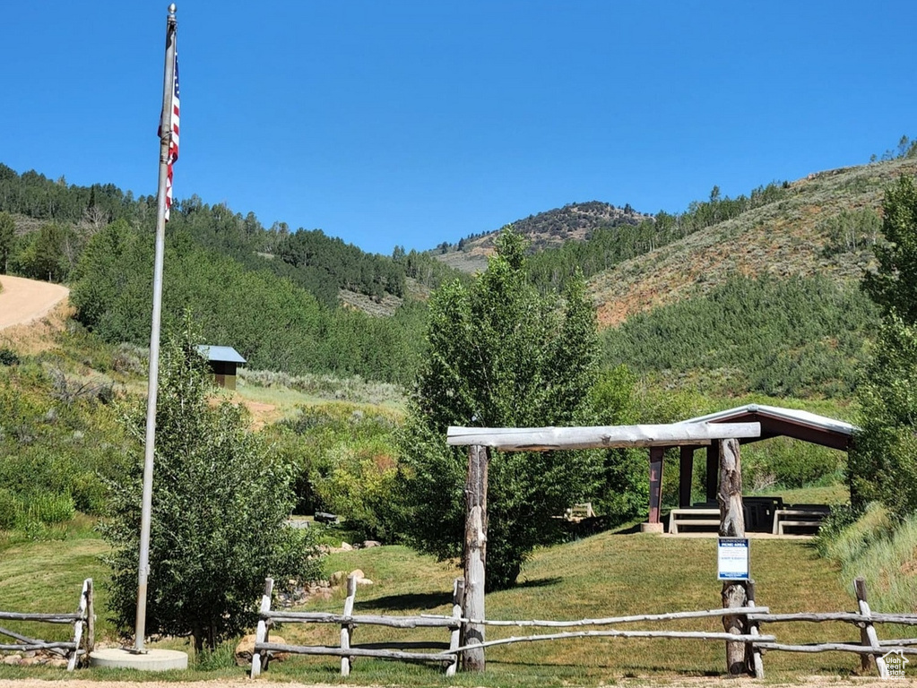 View of home's community featuring fence and a rural view