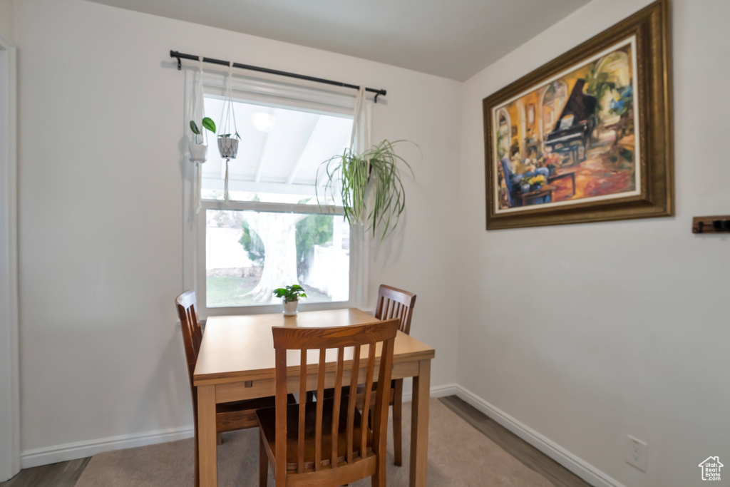 Dining area with baseboards