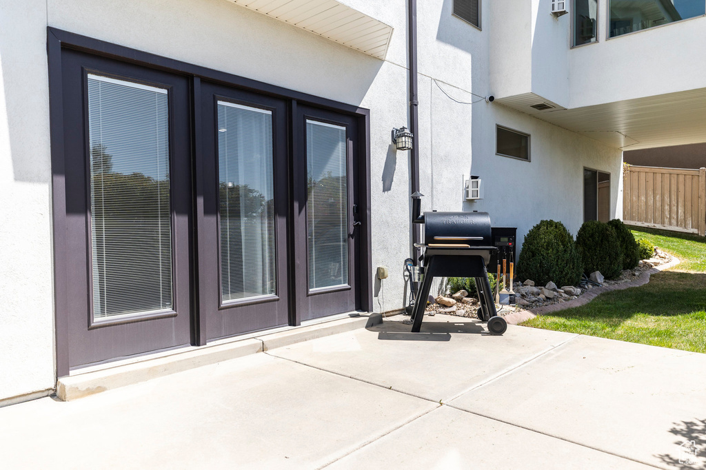View of patio / terrace featuring french doors