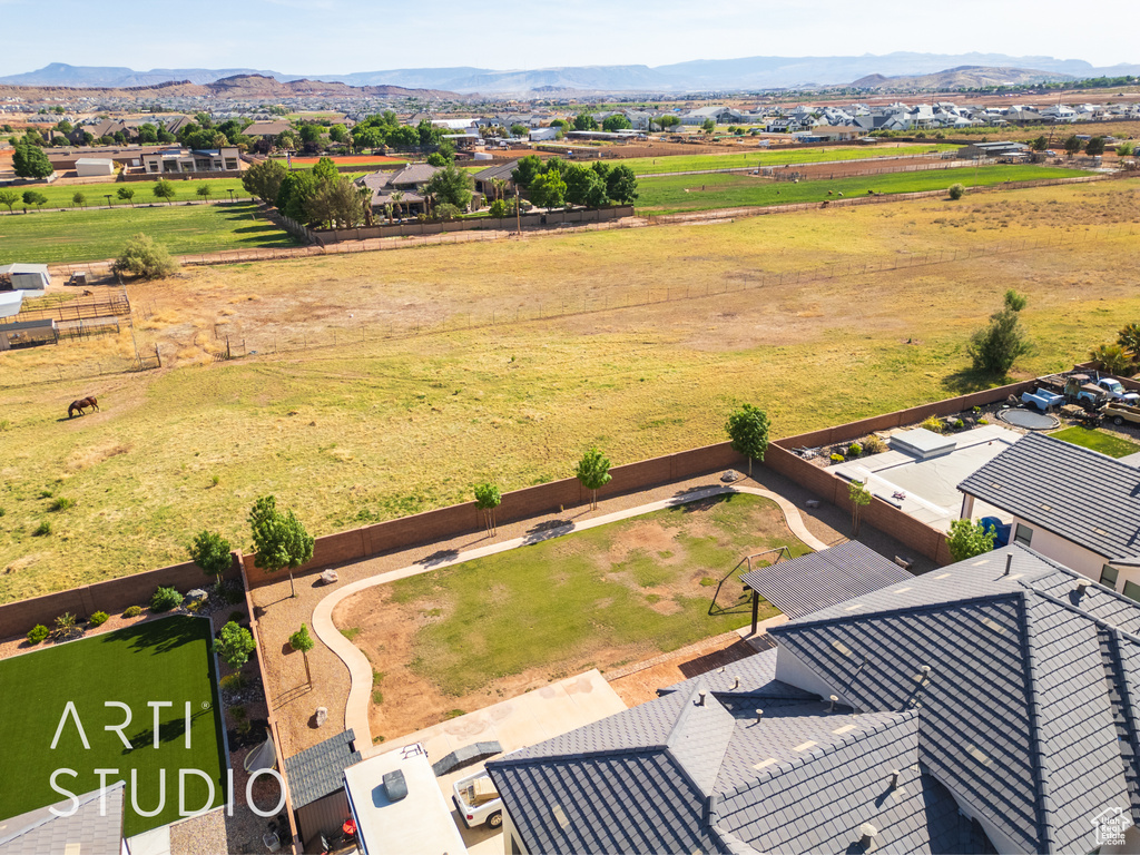 Bird's eye view with a residential view and a mountain view
