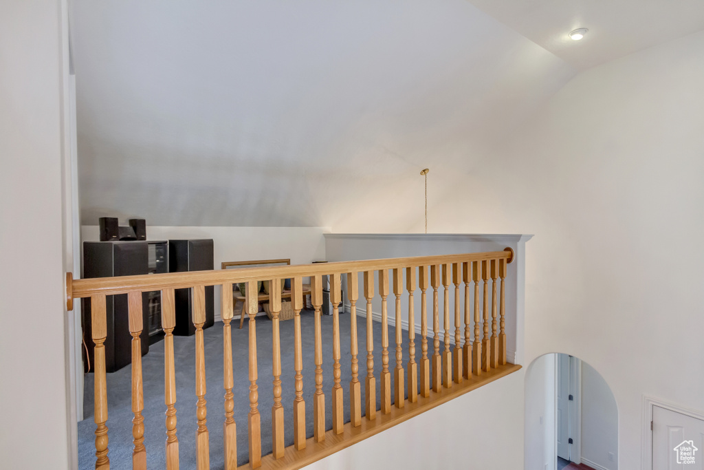 Interior space with vaulted ceiling