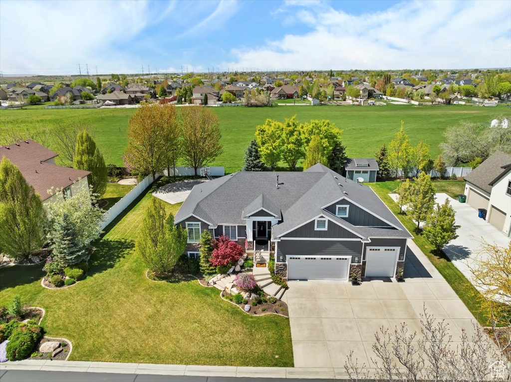 Drone / aerial view with a residential view