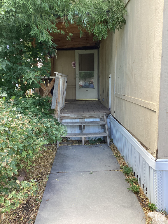 View of exterior entry