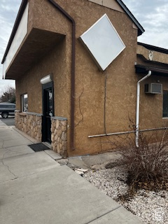 View of home's exterior with stucco siding