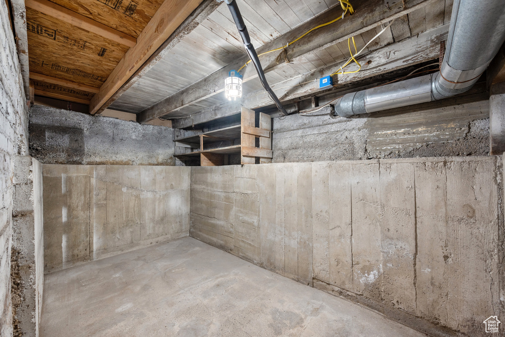 View of unfinished basement