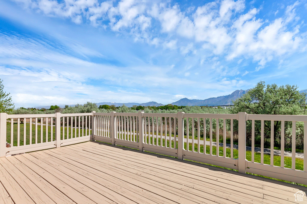 Deck with a mountain view