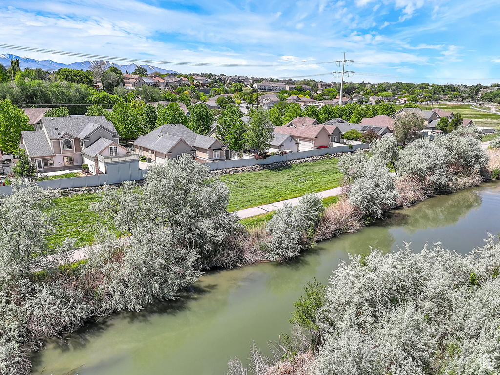 Aerial perspective of suburban area
